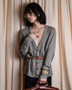 "MAISON MARGIELA" 13AW Patch accented low gauge wool cardigan