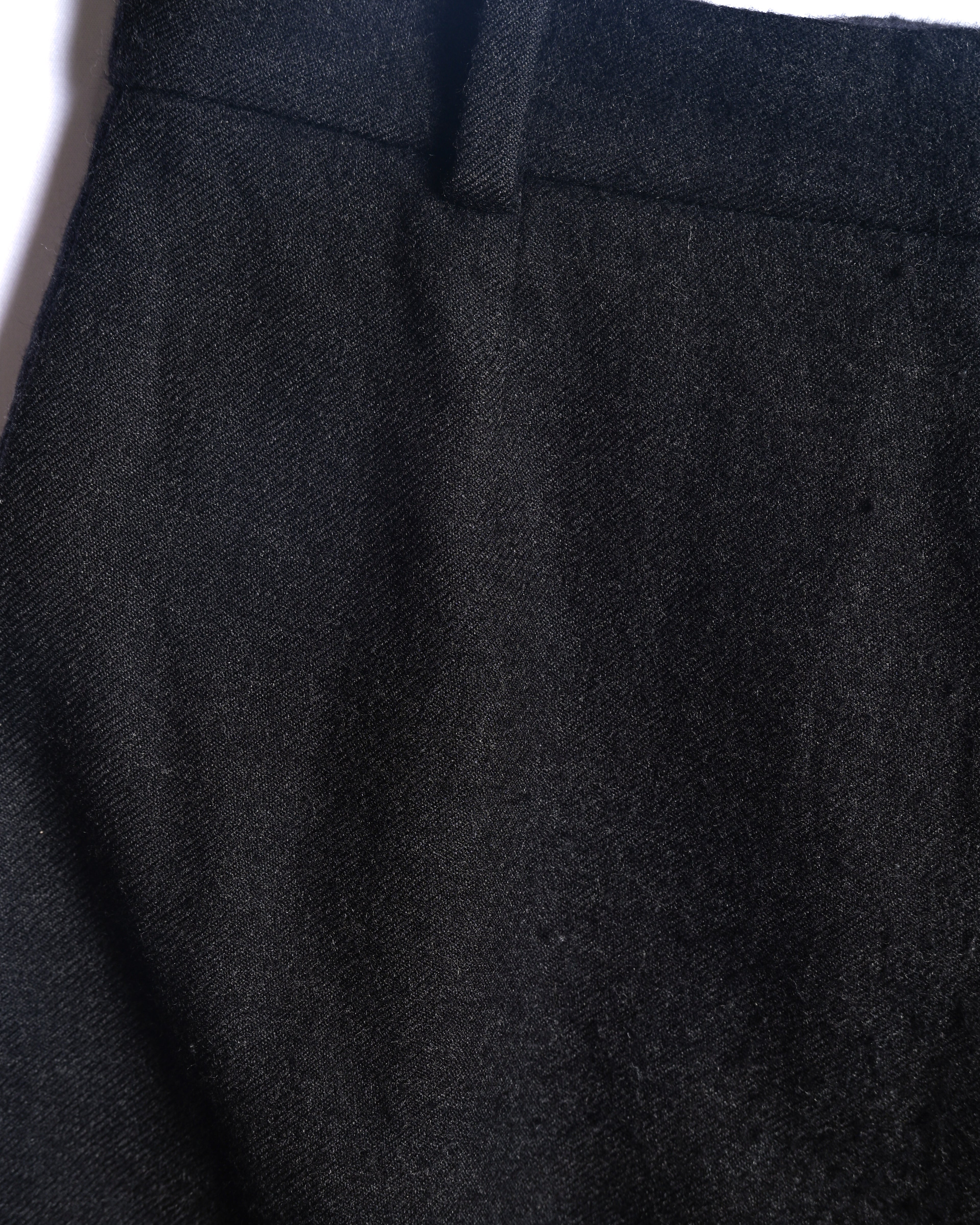 HERMES/ Straight Silhouette Wool Tuck Trousers