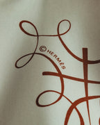 "Hermès" 90's Calligraphy print silk scarf