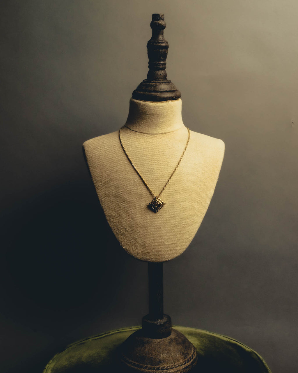 "Christian Dior" 90's-00's Crystal cd logo pendant necklace