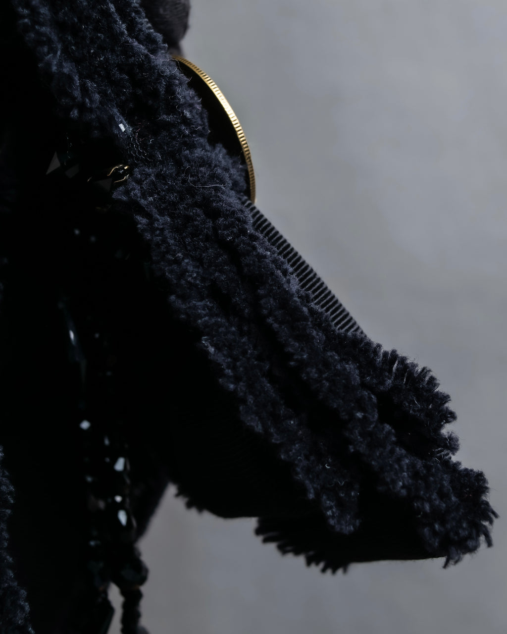 "GUCCI" Black bejeweled grosgrain ribbon