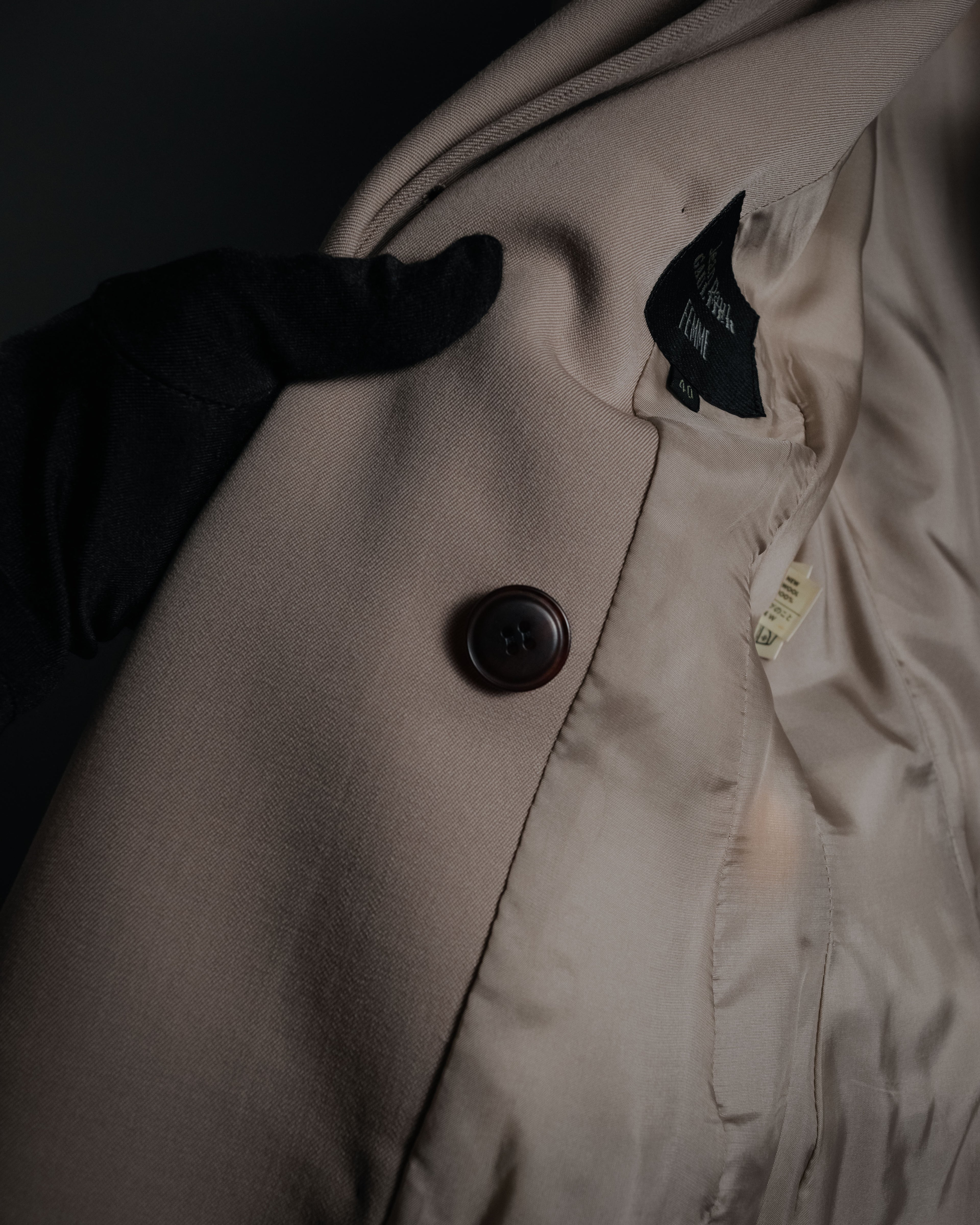 –SPECIAL– “Jean Paul GAULTIER FEMME” 90’s-00’s sculptural scarf collar tailored jacket