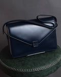 "LOEWE" Anagram logo engraved bicolor leather square bag