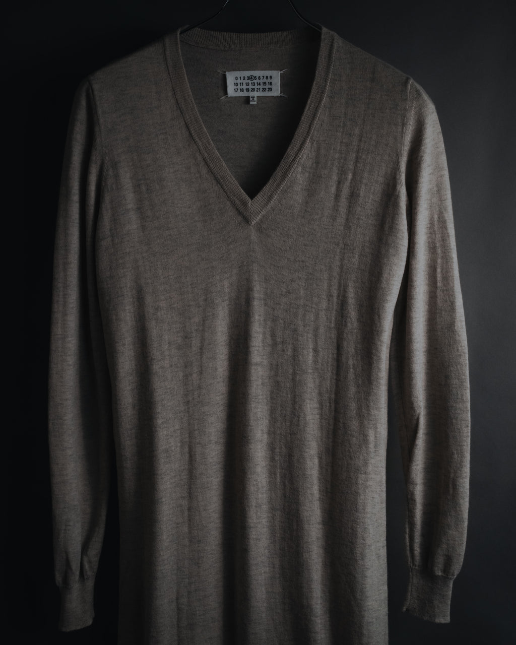 Maison Margiela 2014 Autumn/Winter fine gauge V-neck knit dress with elbow patches