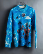 "PRADA" Abstract all over print mohair blend knit
