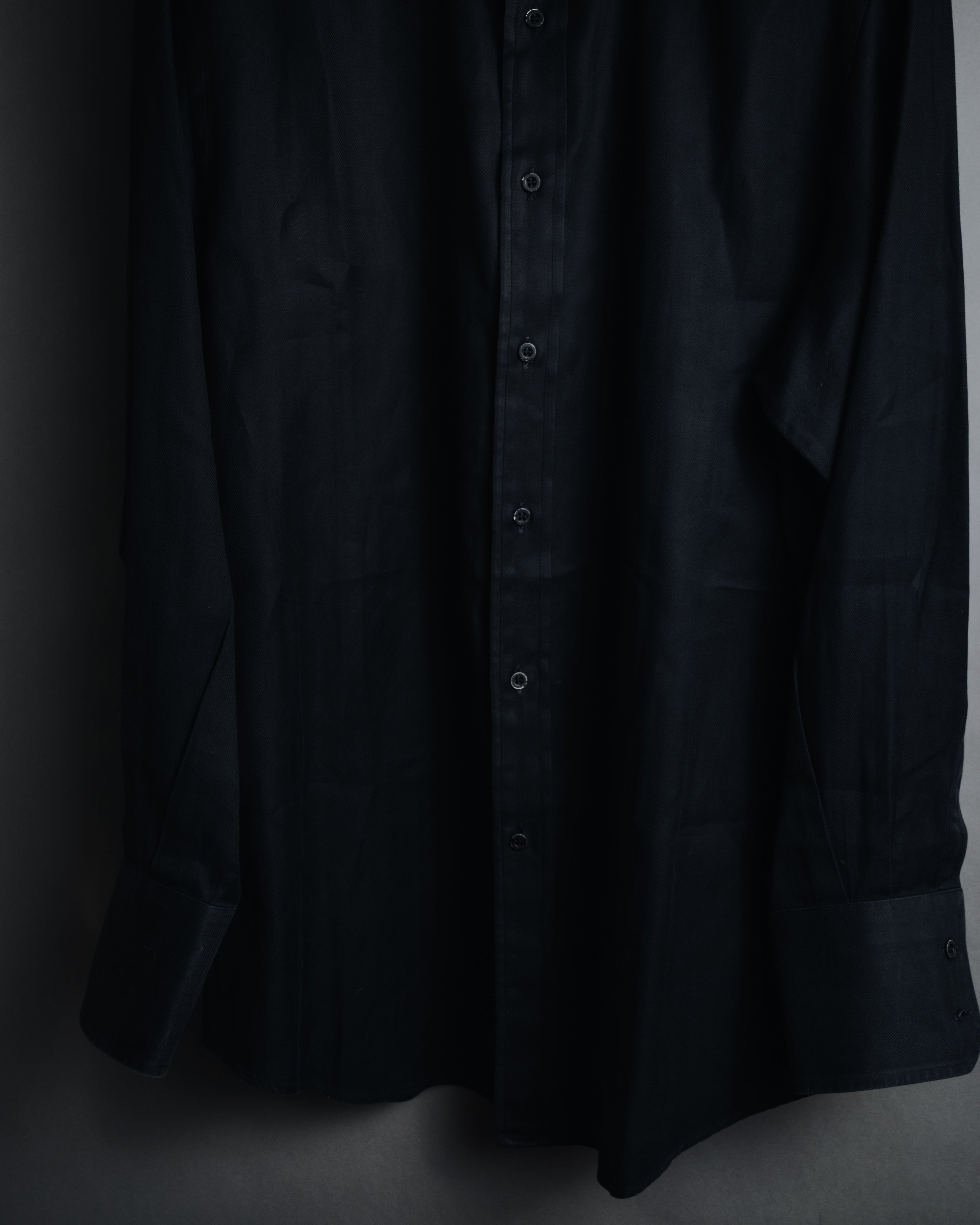 "GUCCI" 2008-2010 Herringbone wide collar dress shirt