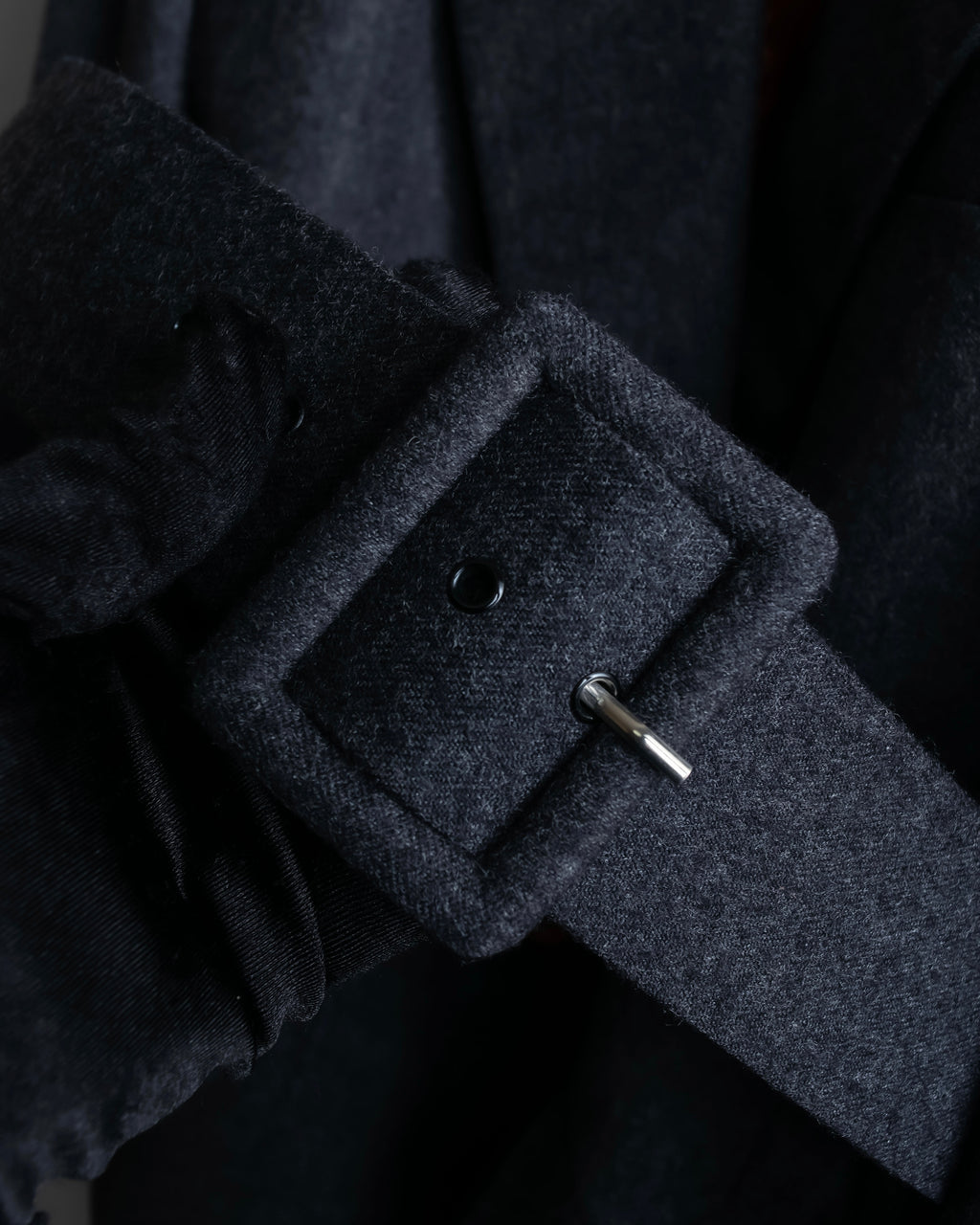 "HERMES" Vintage leather piping design belted tailored jacket