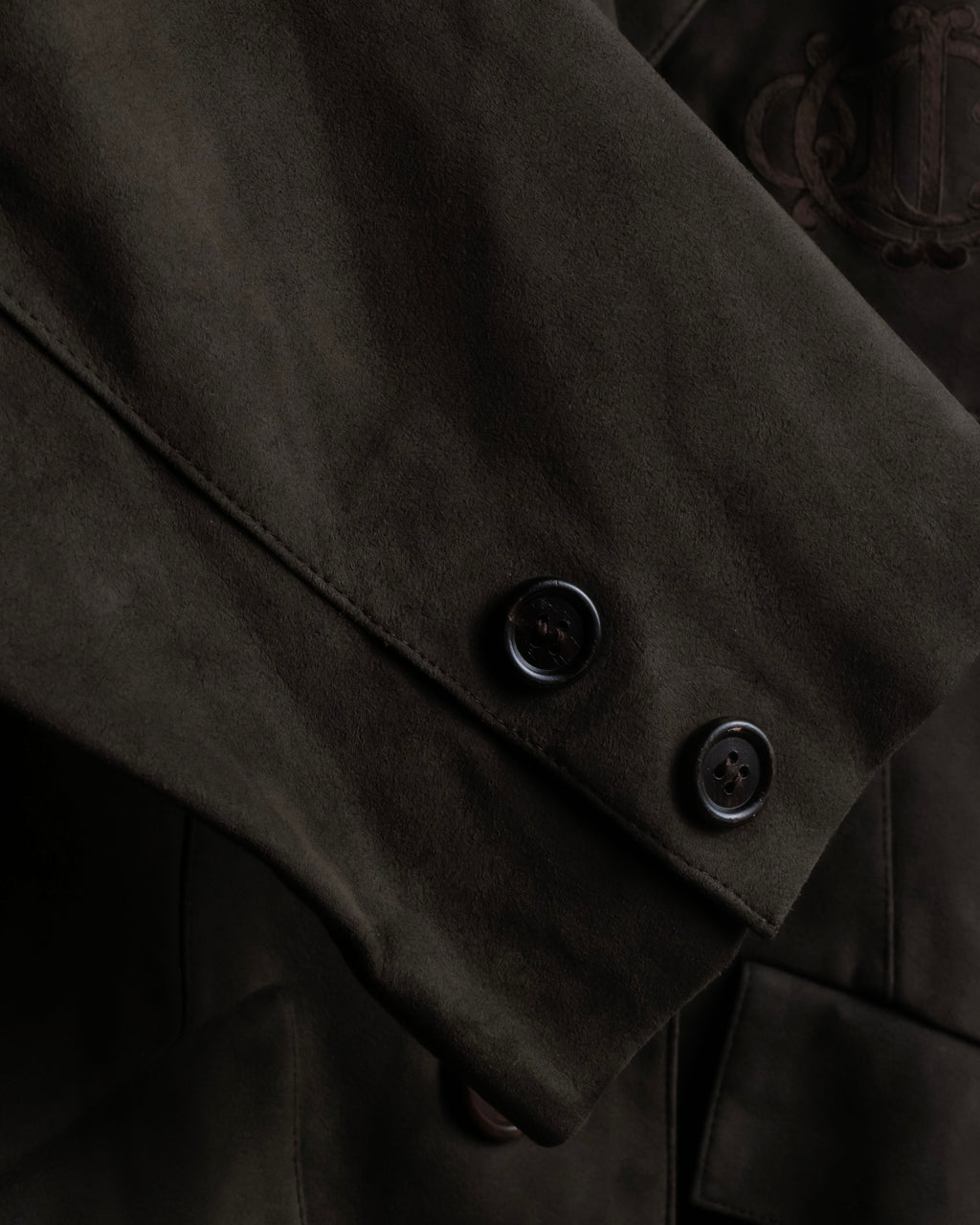 "Christian Dior PRETA-PORTER" CD logo embroidered suede tailored jacket