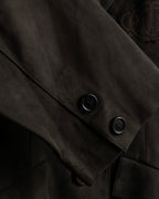 "Christian Dior PRETA-PORTER" CD logo embroidered suede tailored jacket