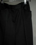 "CHANEL" Fringe design high waist straight cut slacks