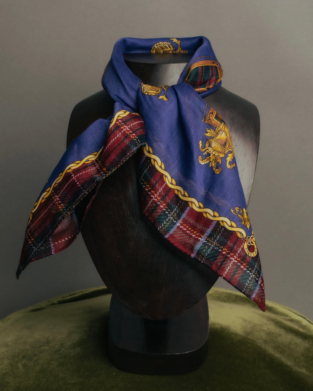 “CELINE” 2019-2024 Heraldic chain cotton scarf