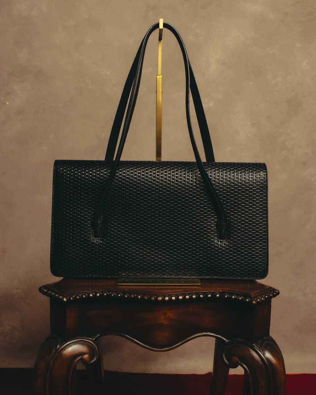 "Salvatore Ferragamo" 90's-00's Woven leather shoulder handbag