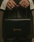 -SPECIAL- "HERMES" 60’s early sandrine box dark blue calf bit bag