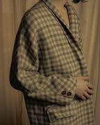 "GUCCI" 80’s checked wool shawl collar jacket