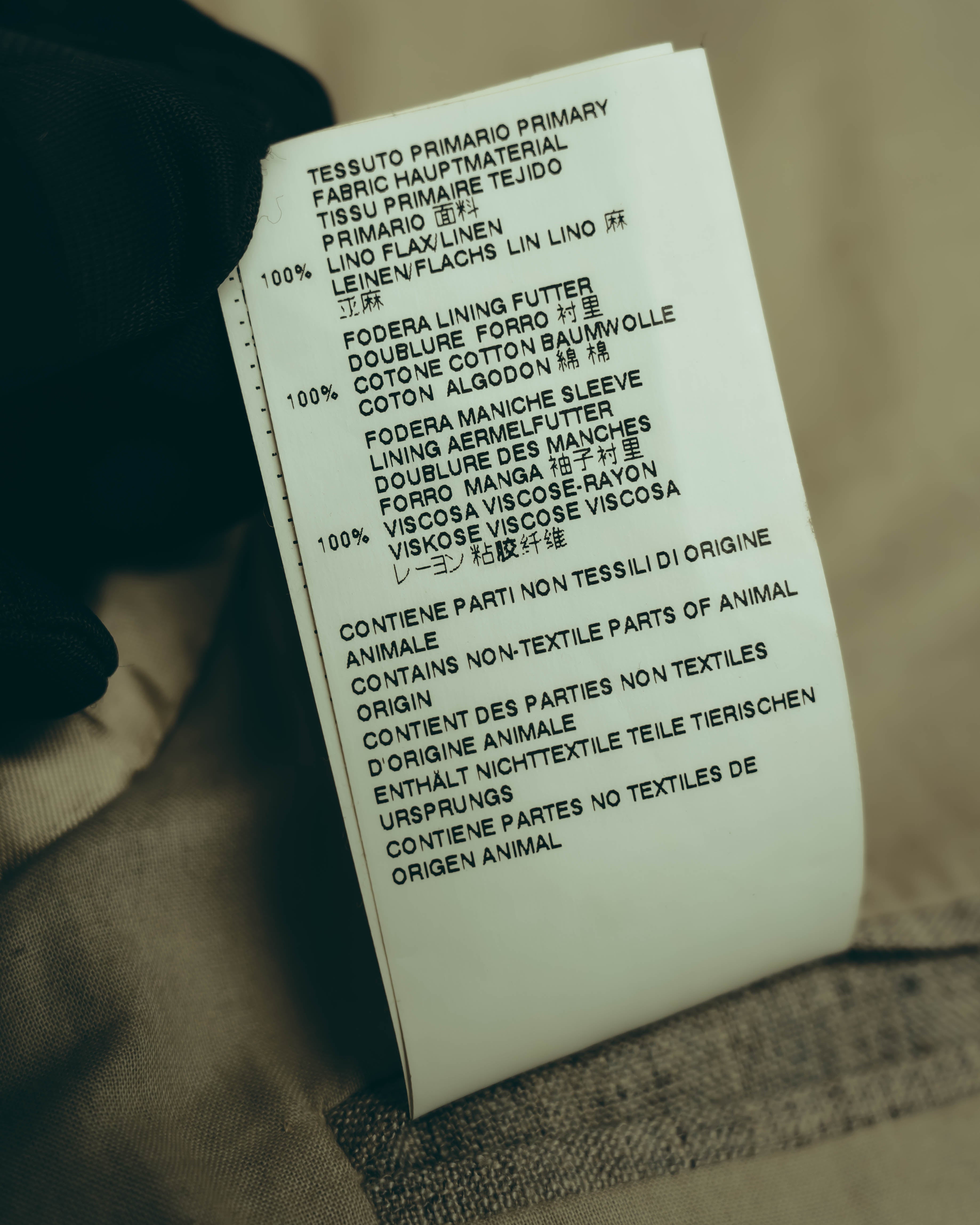 -SPECIAL- “Maison Martin Margiela” 2014SS raw-edge linen tailored jacket