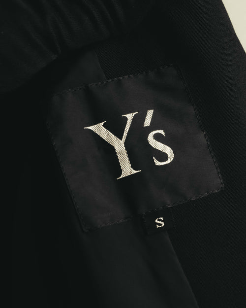 "Y's" 90's Draped lapel wool long coat