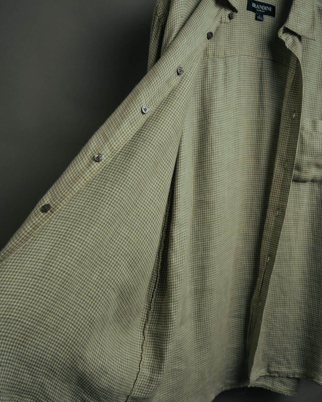 -MOOD Vintage Collections-
90’s Houndstooth linen relaxed shirt