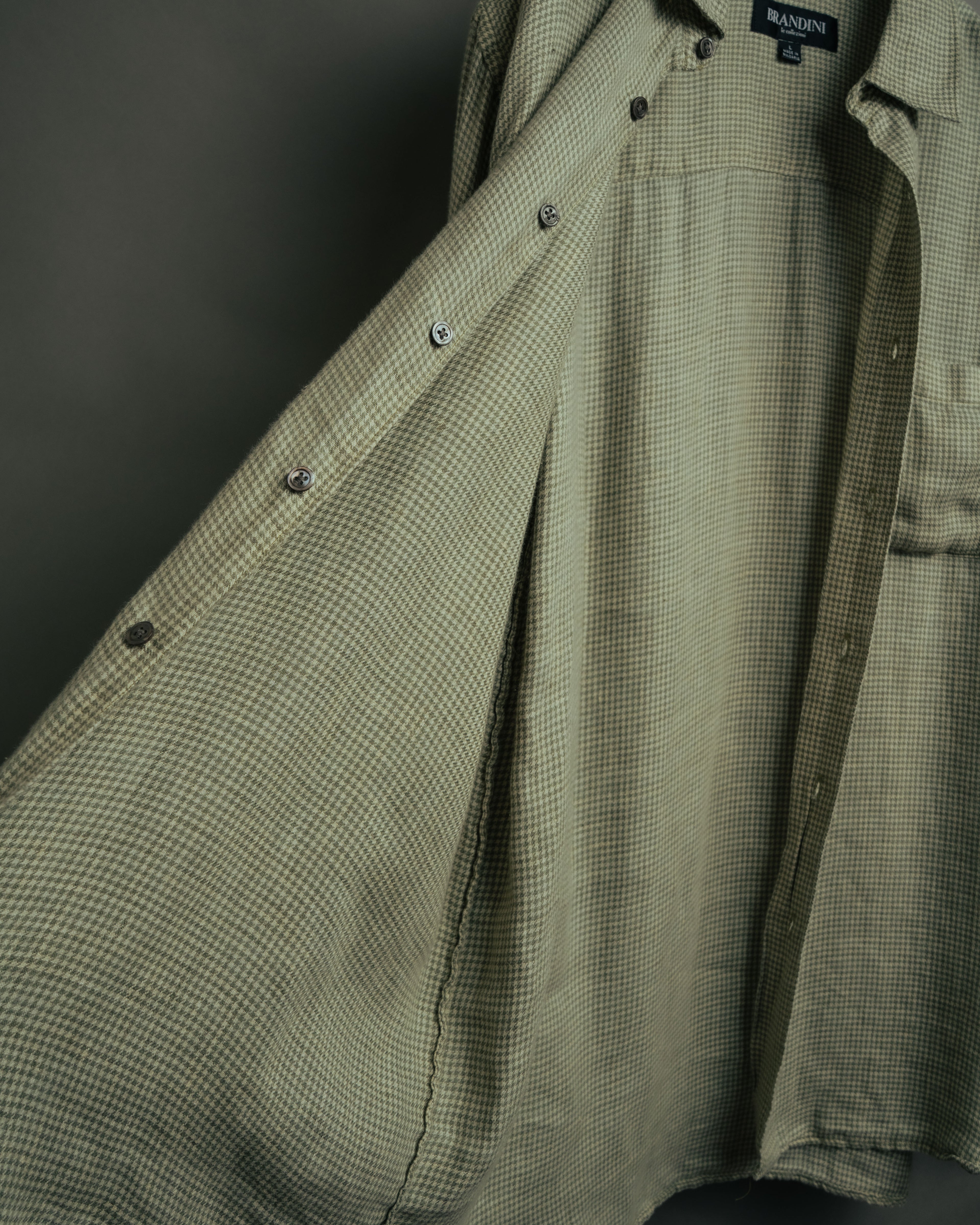 -MOOD Vintage Collections-
90’s Houndstooth linen relaxed shirt