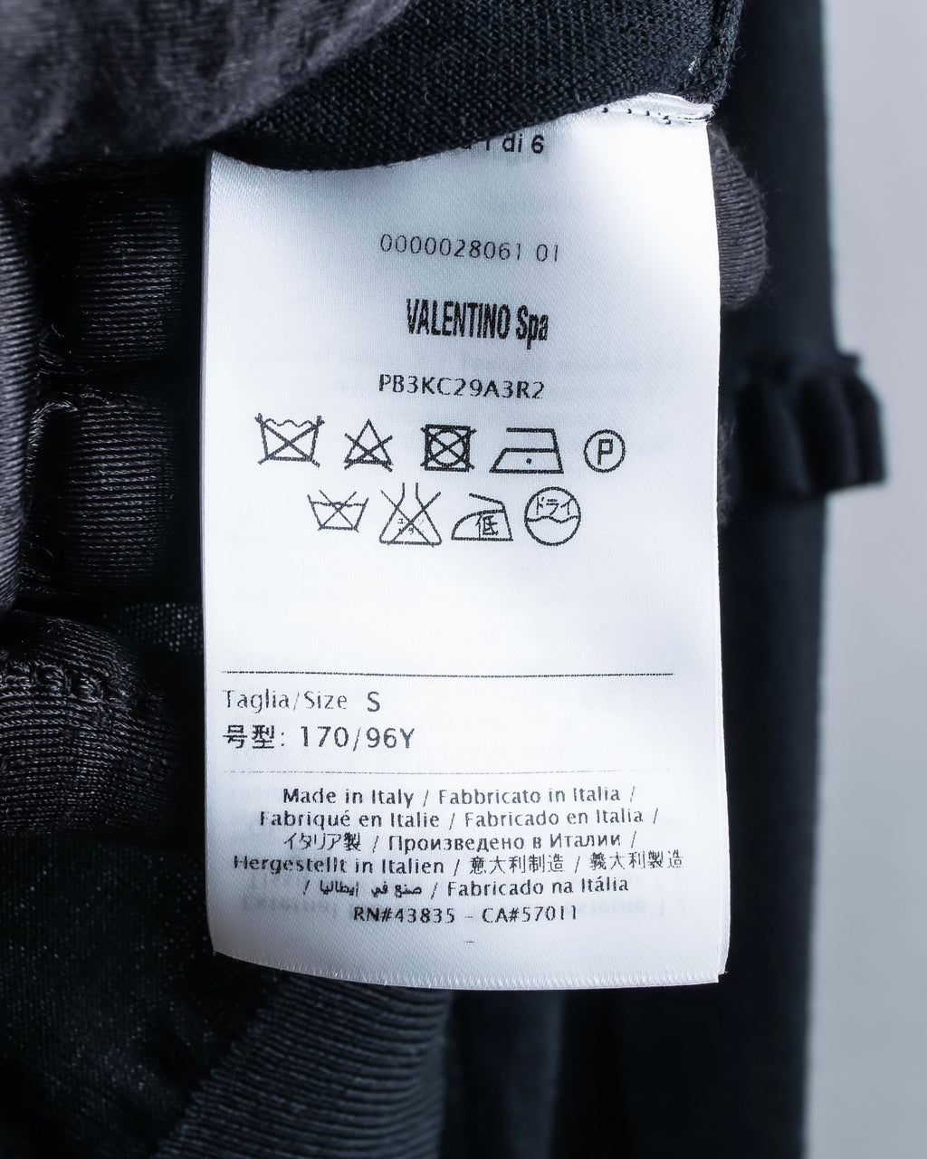 "VALENTINO" Ruffle＆lace design black knit