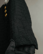 -SPECIAL- "Christian Dior" 80's-90's Textured collarless wool jacket