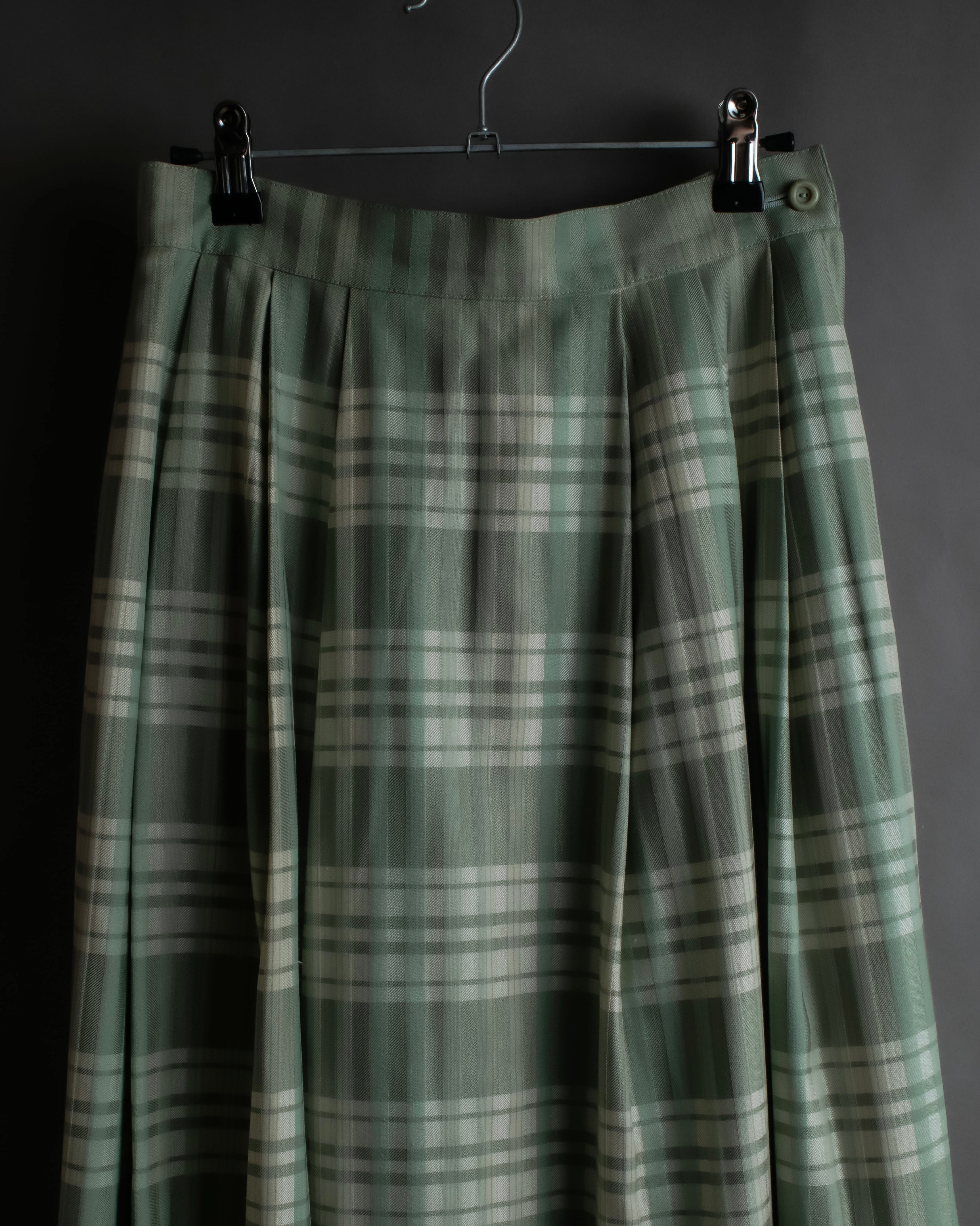 "BURBERRYS" Mint green check pattern skirt type set up