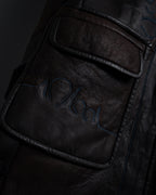 “KENZO” 80’s Folkloric shearling-lined leather long coat