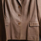 "LOEWE"  Camel brown leather tailored jacket