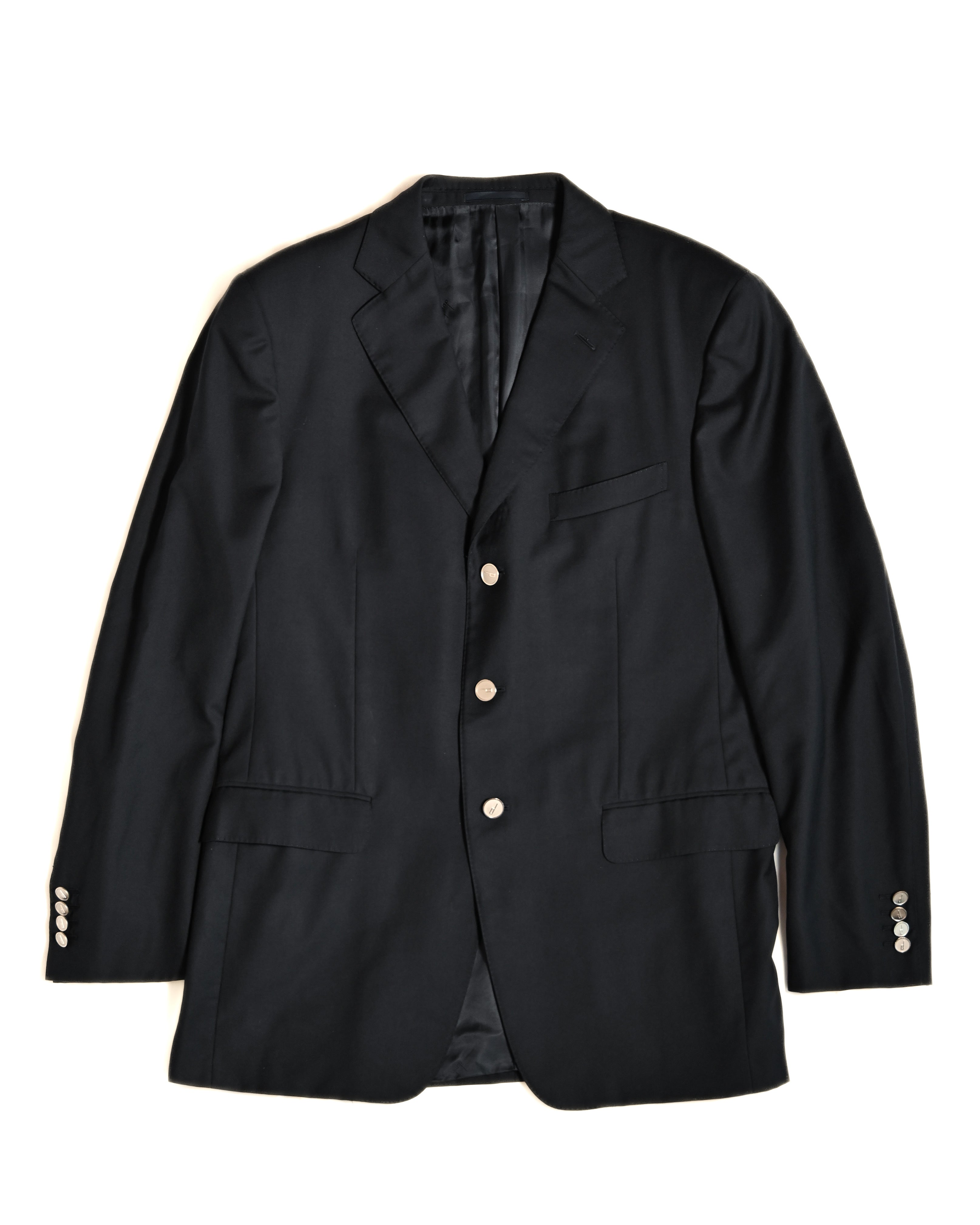 DUNHILL/ Classic Navy Blazer with Checked Lining