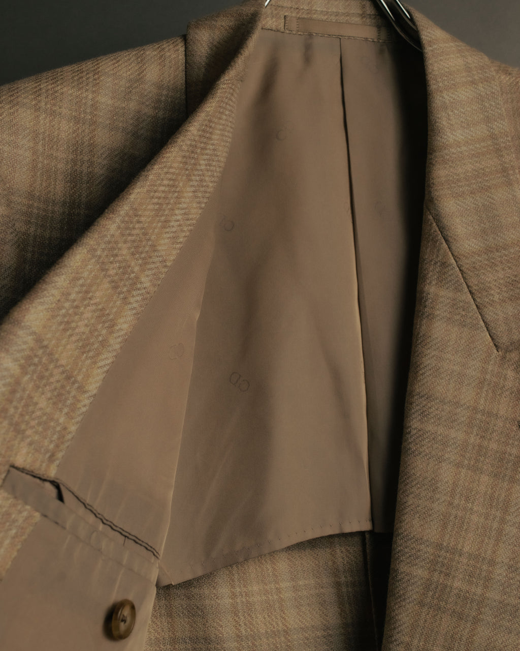 “Christian Dior MONSIEUR” 80’s-90’s Silk blend checked double breasted blazer