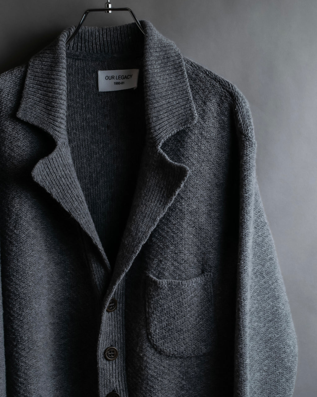 "OUR LEGACY" Patch pocket design lambswool knit jacket