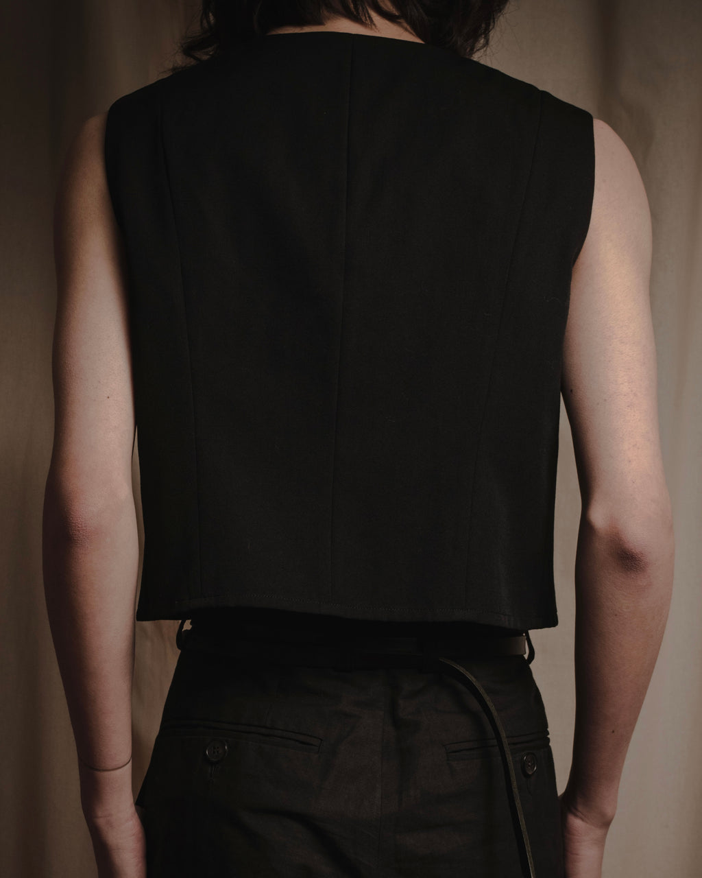 "tricot COMME des GARCONS" 2004 SS draped lapel cropped vest