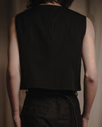 "tricot COMME des GARCONS" 2004 SS draped lapel cropped vest
