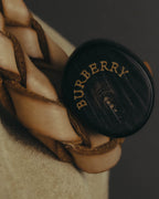 “Burberry” 00’s Braided leather handle suede shoulder bag