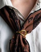 "FENDI" Logo engraved lace motif scarf