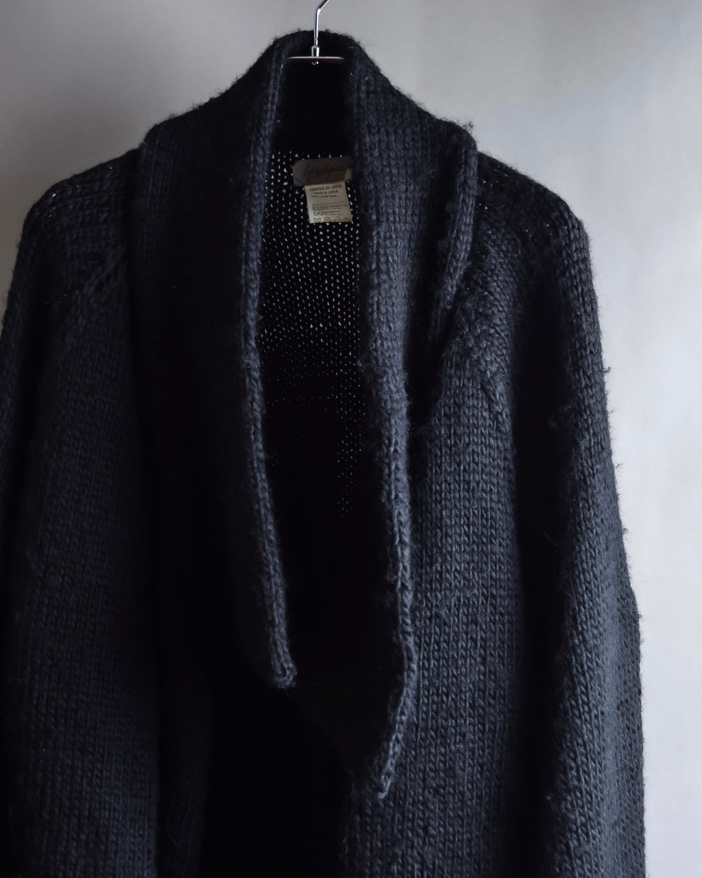 "YOHJI YAMAMOTO" 19AW Oversized cape knit cardigan