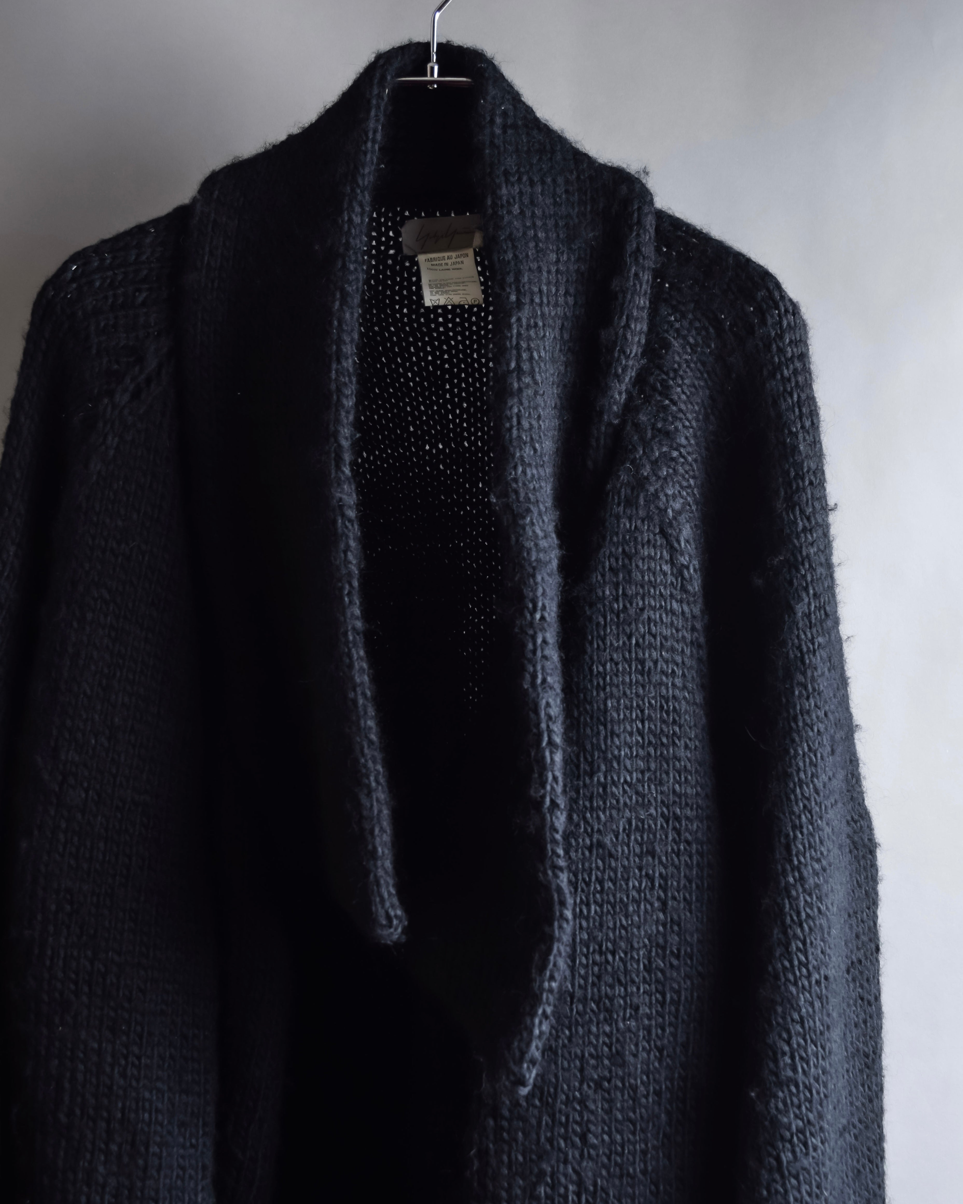"YOHJI YAMAMOTO" 19AW Oversized cape knit cardigan