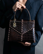 "YVES SAINT LAURENT" Crocodile pattern stitching handbag