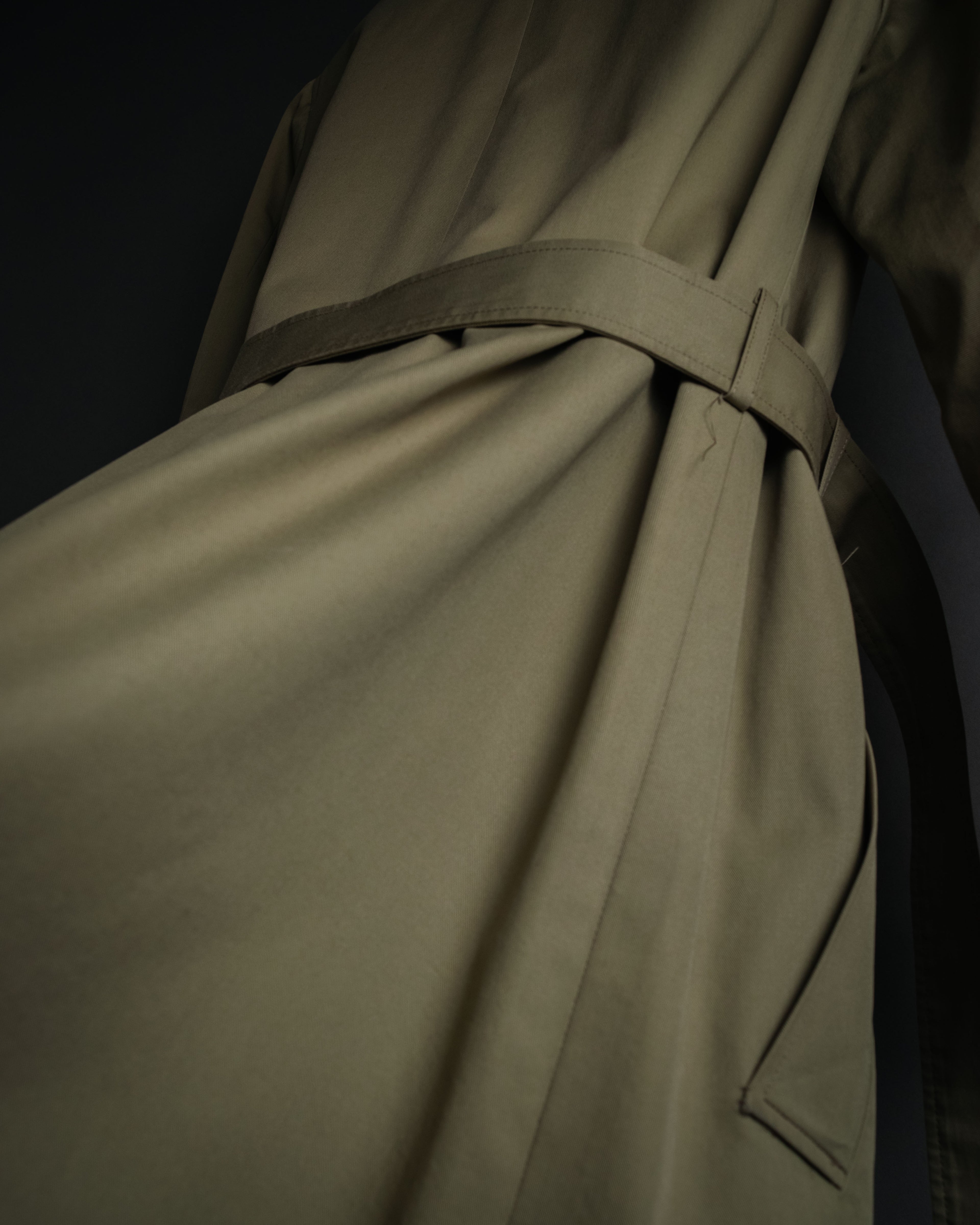 “Yves Saint Laurent” 80’s-90’s Corduroy collar belted trench coat