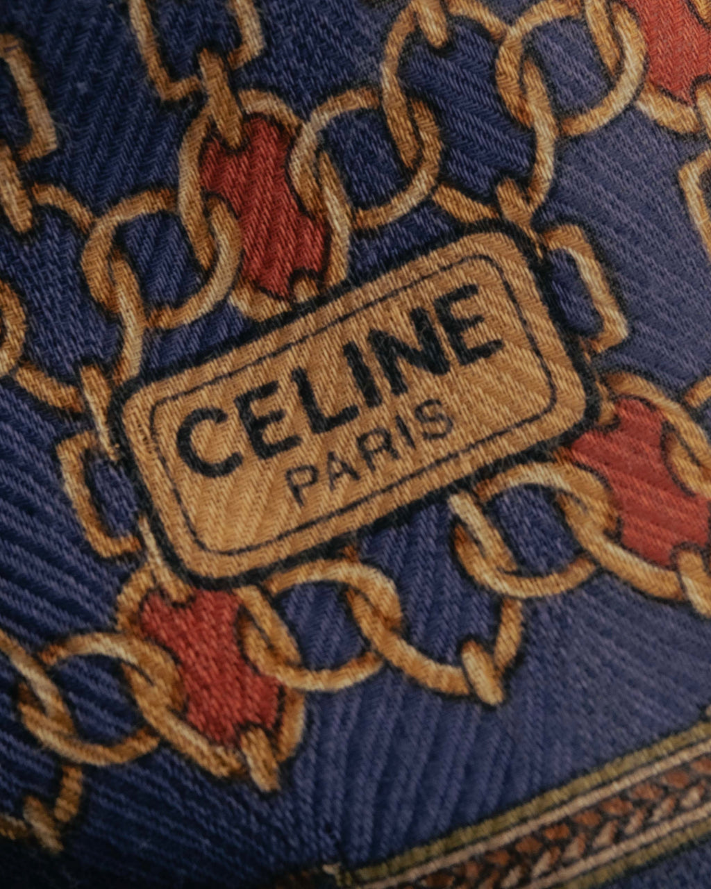 "CELINE" 80's-90's Chain print scarf