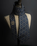 "HERMES" Saddlery anchor chain motif silk neck tie