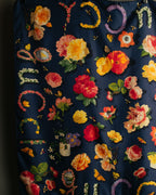 “GUCCI” 90’s-00’s Flora logo silk scarf