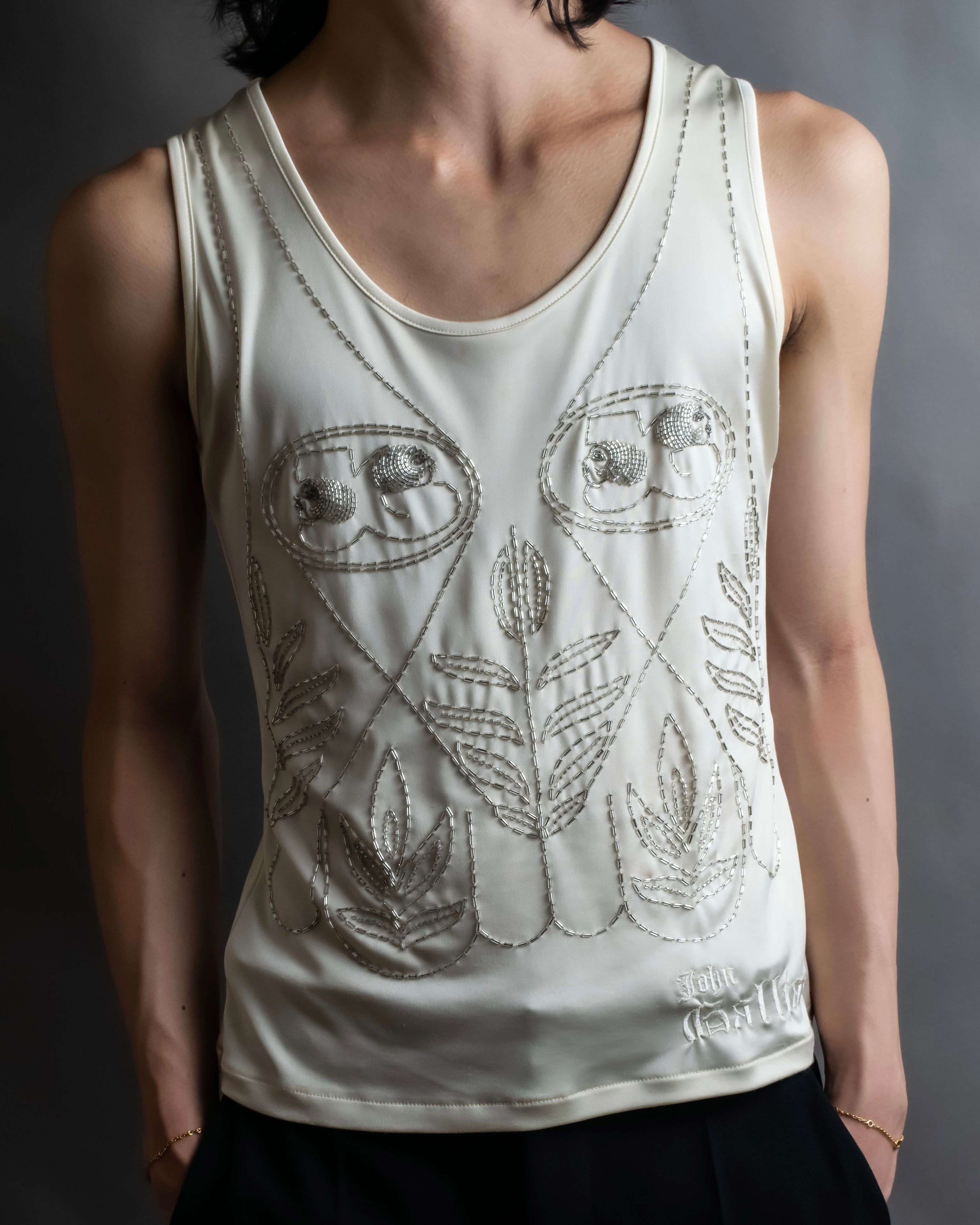 "John Galliano" Bijou design sleeveless pullover