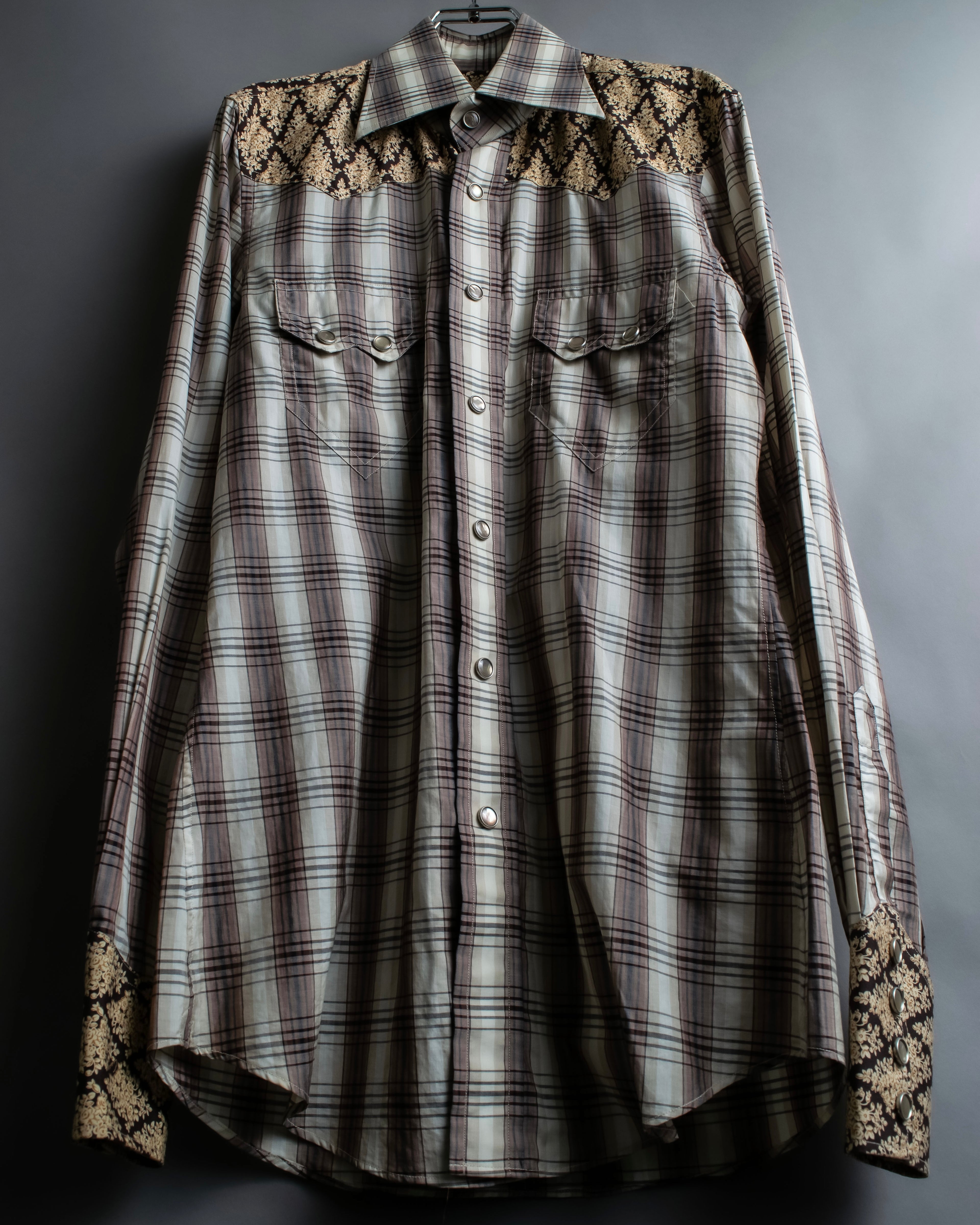 "GUCCI" Floral and checkered western shirt