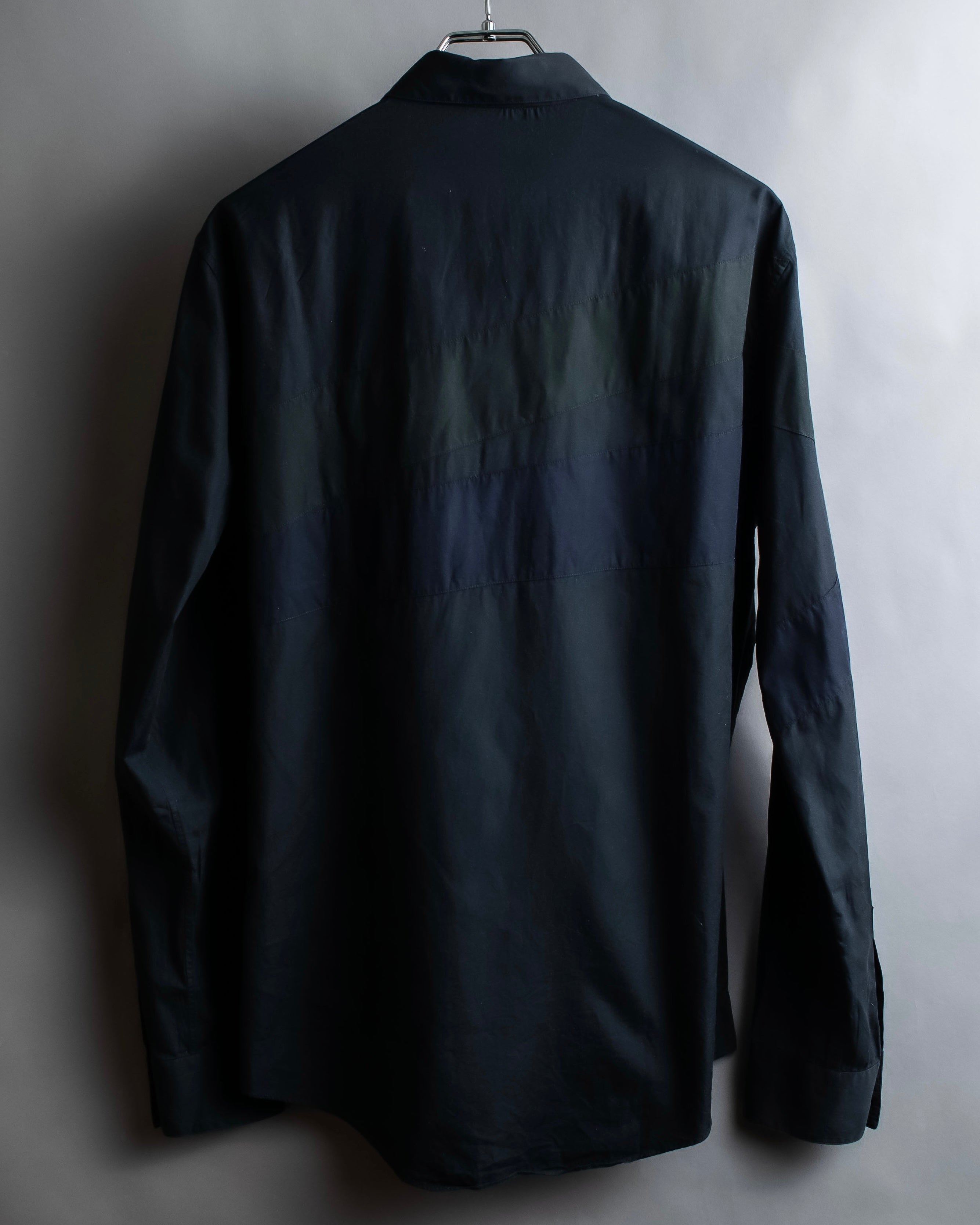 "HERMES" Tone-on-tone shadow check shirt