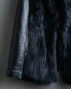"MOROKO BAR" Real fur docking leather jacket