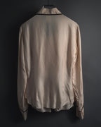 "CELINE" 00’s Piped ruffle silk blouse