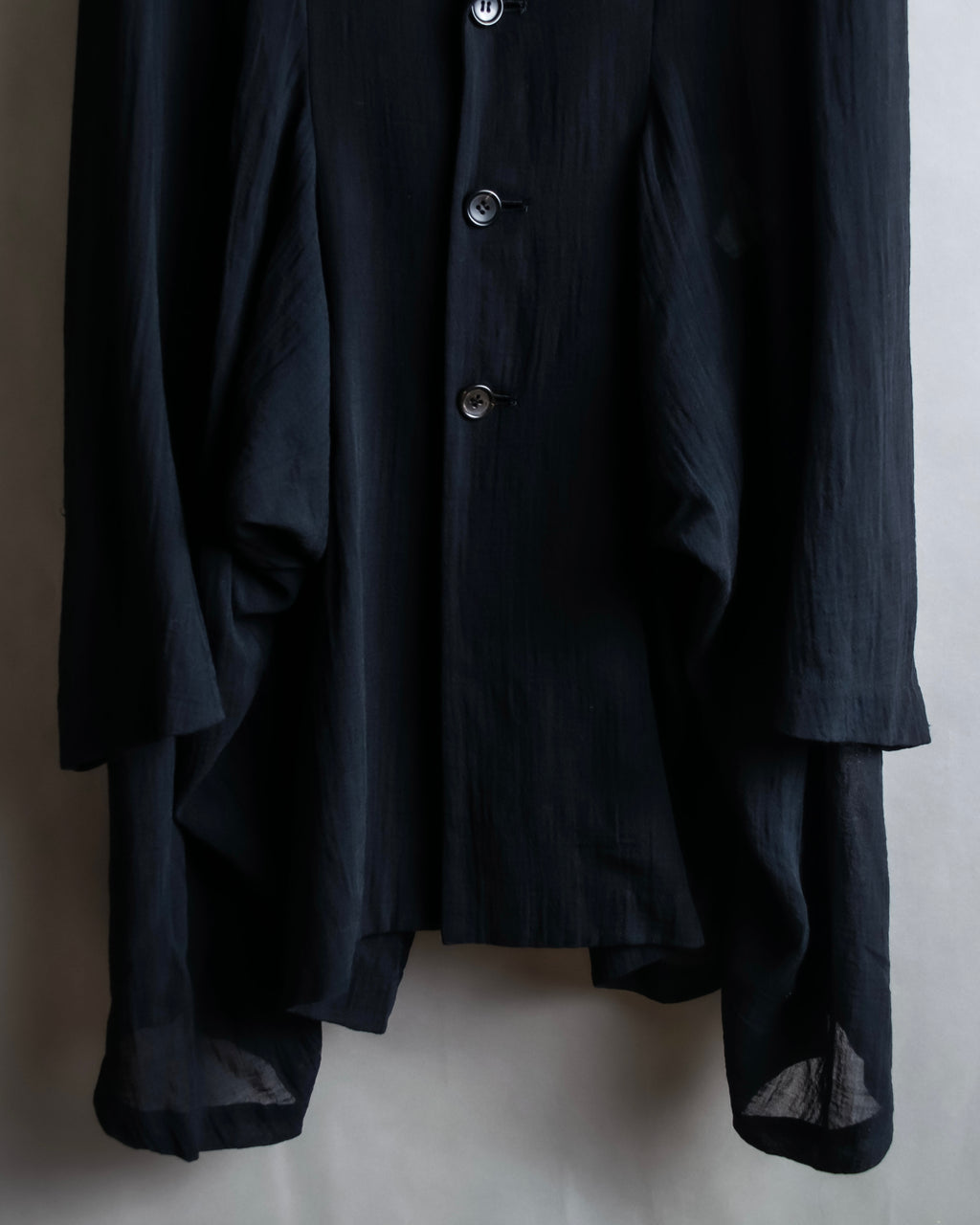 "COMME des GARCONS" 99SS sheer drape docking detail tailored jacket