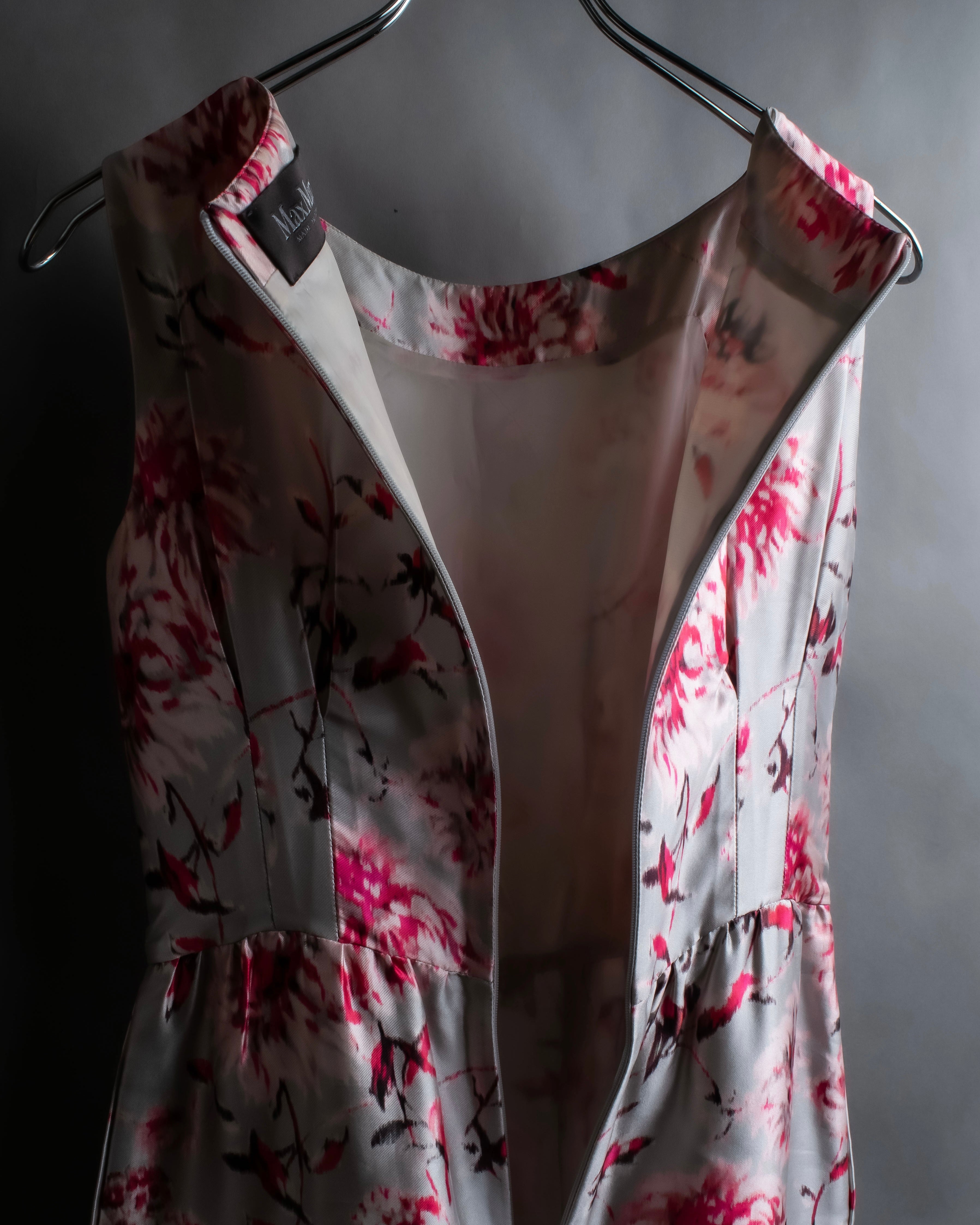 "Max Mara" Watercolor floral pattern sleeveless long dress