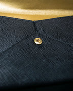 “PRADA” Letter-shaped gold-lined leather document case