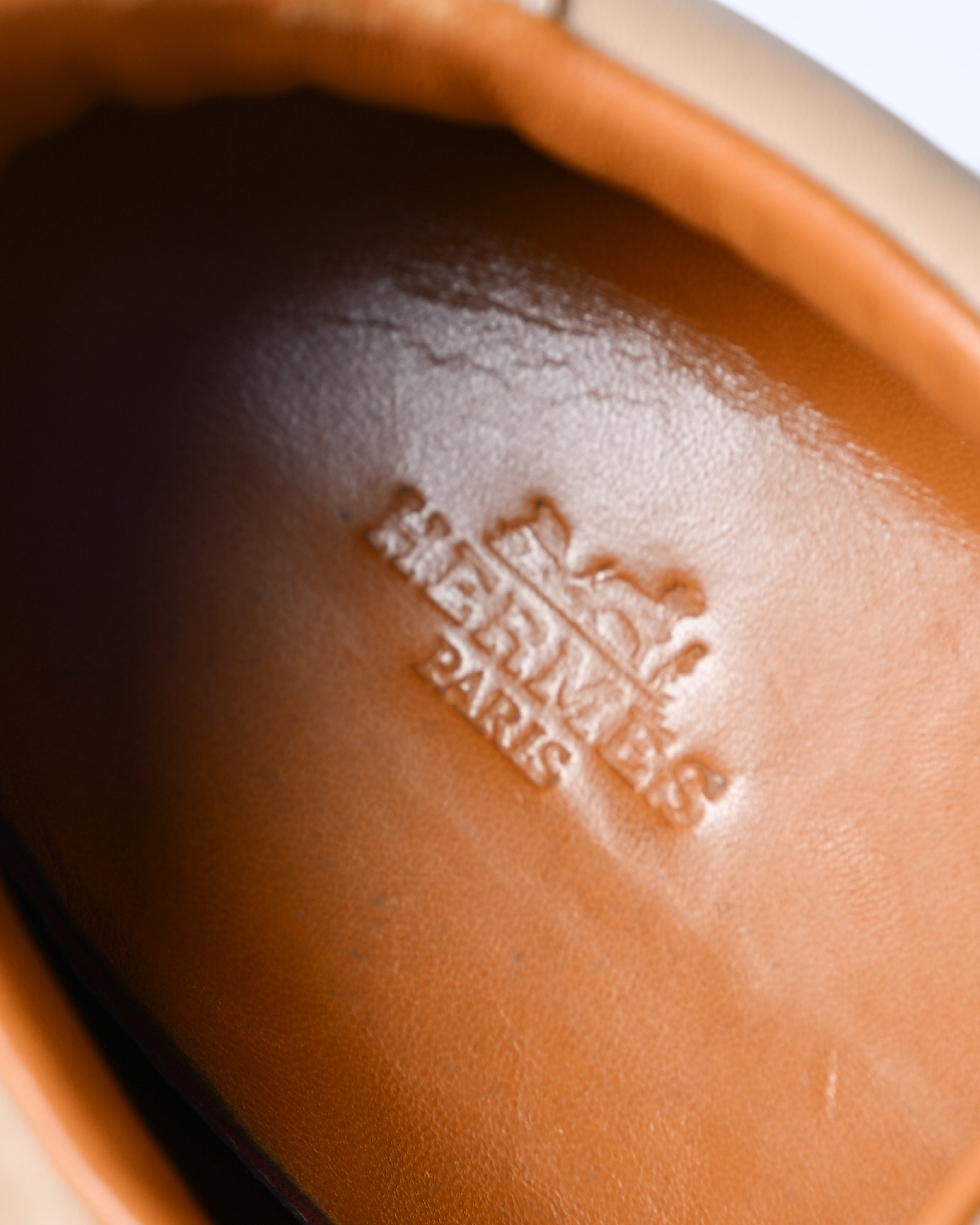 HERMES/ “Quick” H-Logo Leather Sneaker Brown
